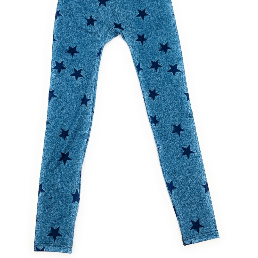 4/$25 Hue First Looks Star Print Blue LeggingsNEW - Picture 2 of 3